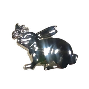 John Hardy Hair Barrette Clip Silver Tone Bunny Rabbit Easter